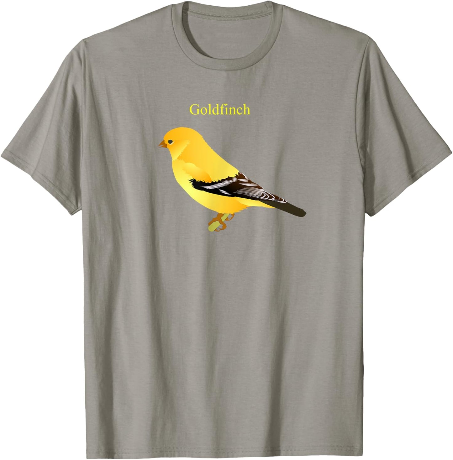 Goldfinch Songbird Cute Yellow Bird Art T-Shirt - T-Shirt | Sand
