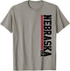 Vintage Nebraska NE Home Stripes Iconic Nebraska T-Shirt - T-Shirt | Sand