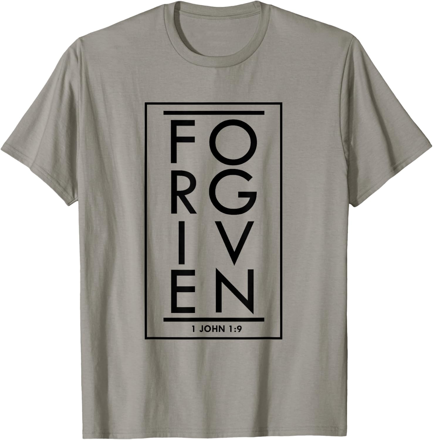 Forgiven 1 John 1:9 Bible Scripture Verse Christian T-Shirt - T-Shirt | Sand