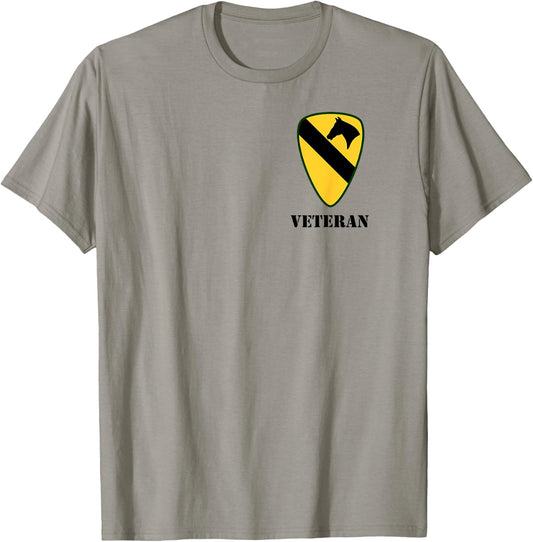 1st Cavalry Shirt - 1st CAV Shirt - Veteran (White) T-Shirt - T-Shirt | Sand