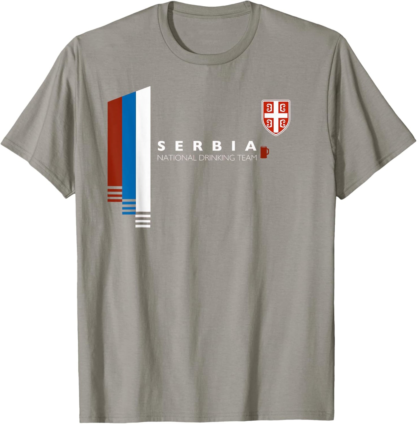 Serbia National Drinking Team | Serbian Pride T-Shirt - T-Shirt | Sand
