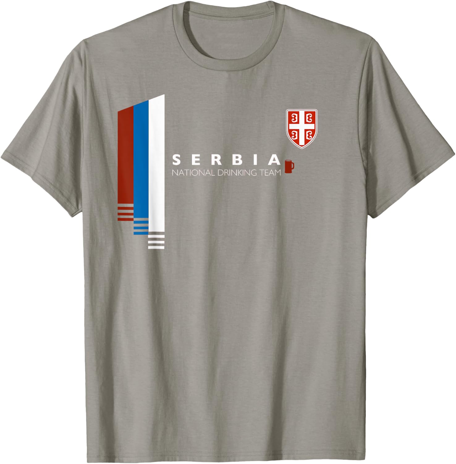 Serbia National Drinking Team | Serbian Pride T-Shirt - T-Shirt | Sand