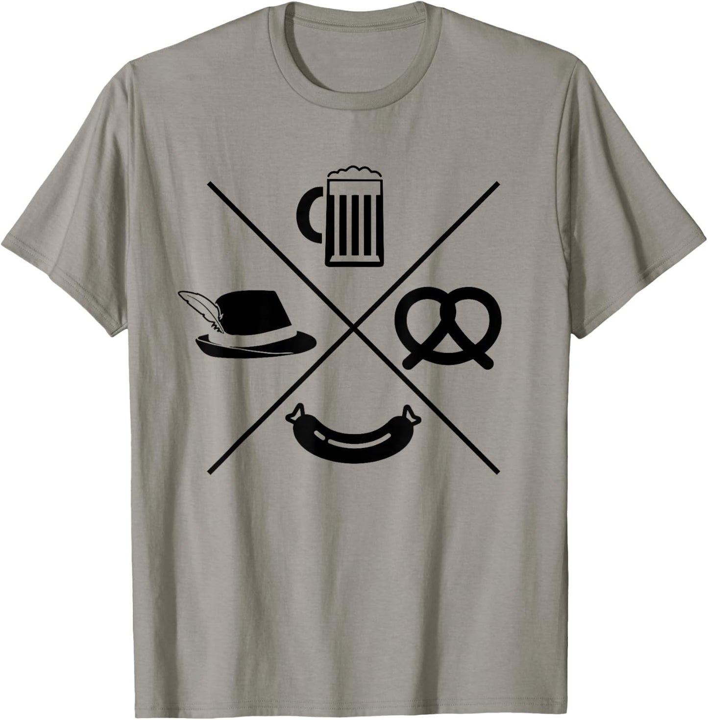 Oktoberfest - Beer Wurst Pretzel Funny German Souvenir Gift T-Shirt - T-Shirt | Sand