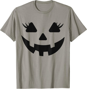 Jack O Lantern Face Pumpkin Eyelashes Halloween Women Girls T-Shirt - T-Shirt | Sand