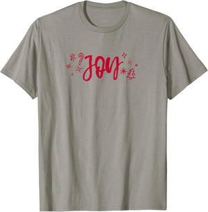 Pink Women's Cute Joy Christmas Holiday Gift T-Shirt - T-Shirt | Sand