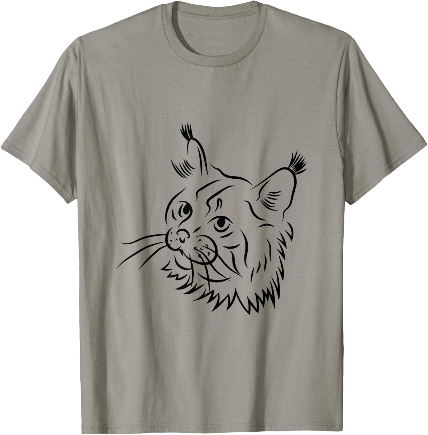 Maine Coon Cat Sketch Illustration T-Shirt - T-Shirt | Sand