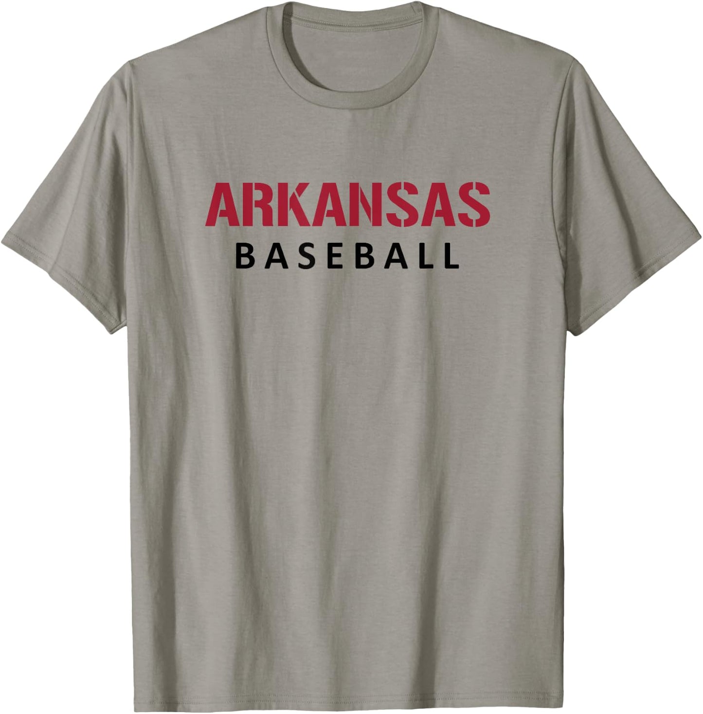 Arkansas Baseball Block and Stencil Font T-Shirt - T-Shirt | Sand