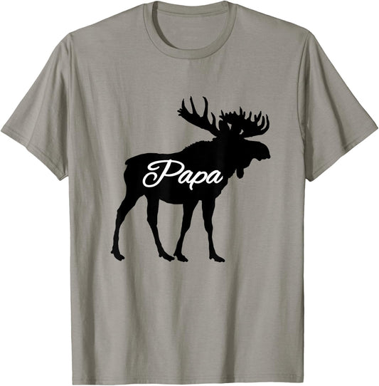 Funny Papa Moose Father's Day T Shirt for Dad T-Shirt - T-Shirt | Sand