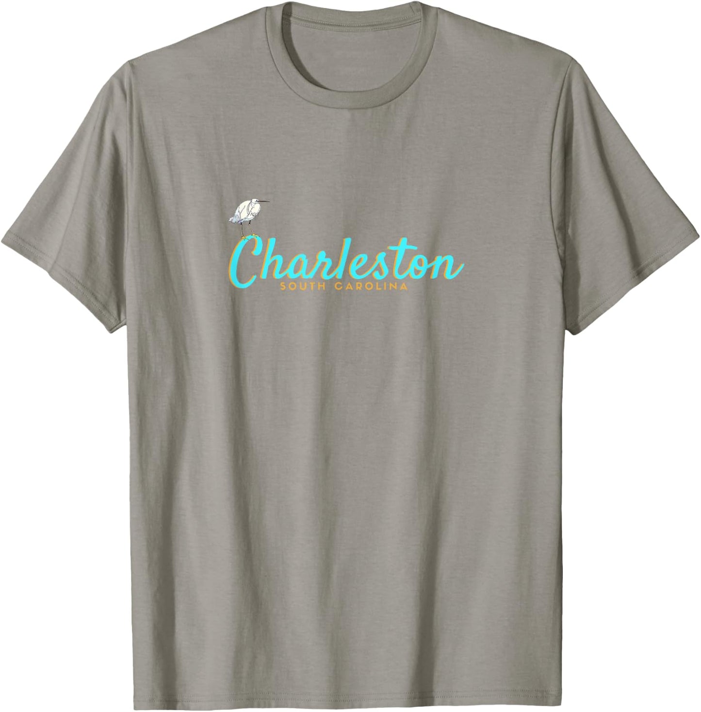 Charleston SC , South Carolina Egret T-Shirt - T-Shirt | Sand