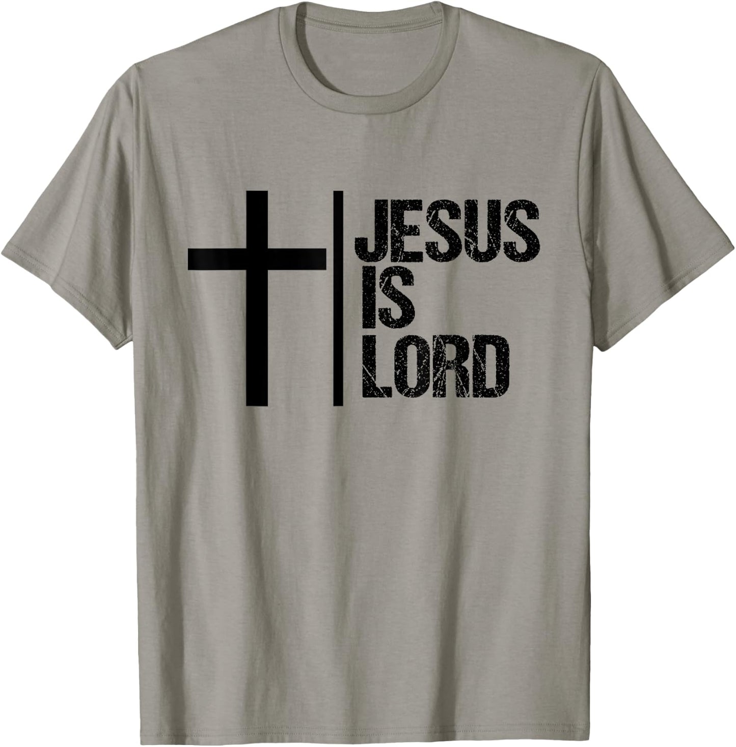Jesus is Lord Cross Faith Christian Bible God Holy T-Shirt - T-Shirt | Sand