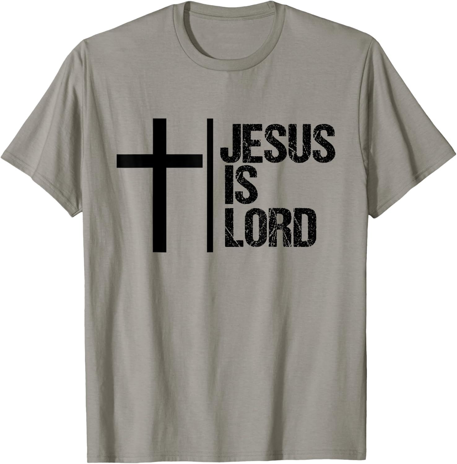 Jesus is Lord Cross Faith Christian Bible God Holy T-Shirt - T-Shirt | Sand