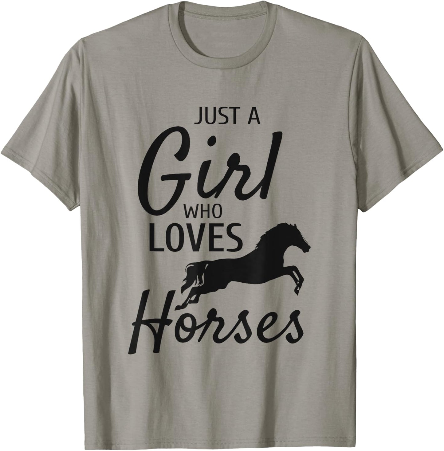 Just A Girl Who Loves Horses Riding Gifts Girls Horse T-Shirt - T-Shirt | Sand
