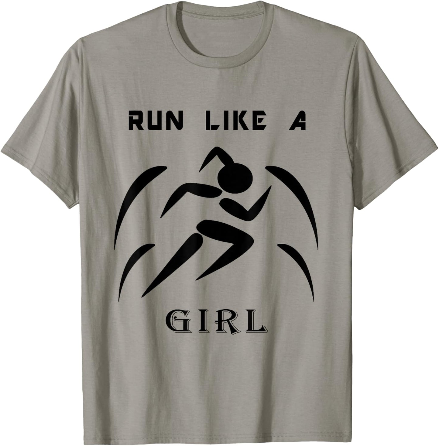 Workout Women's Shirt Run Like A Girl Fitness Athlete Gift T-Shirt - T-Shirt | Sand
