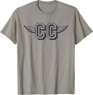 Retro CC Cross Country Running Wings Logo T-Shirt - T-Shirt | Sand