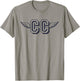 Retro CC Cross Country Running Wings Logo T-Shirt - T-Shirt | Sand