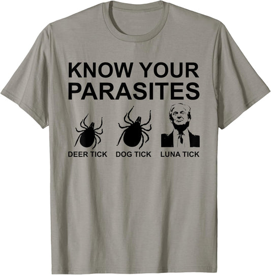 Know Your Parasites T Shirt Anti Trump T-Shirt - T-Shirt | Sand
