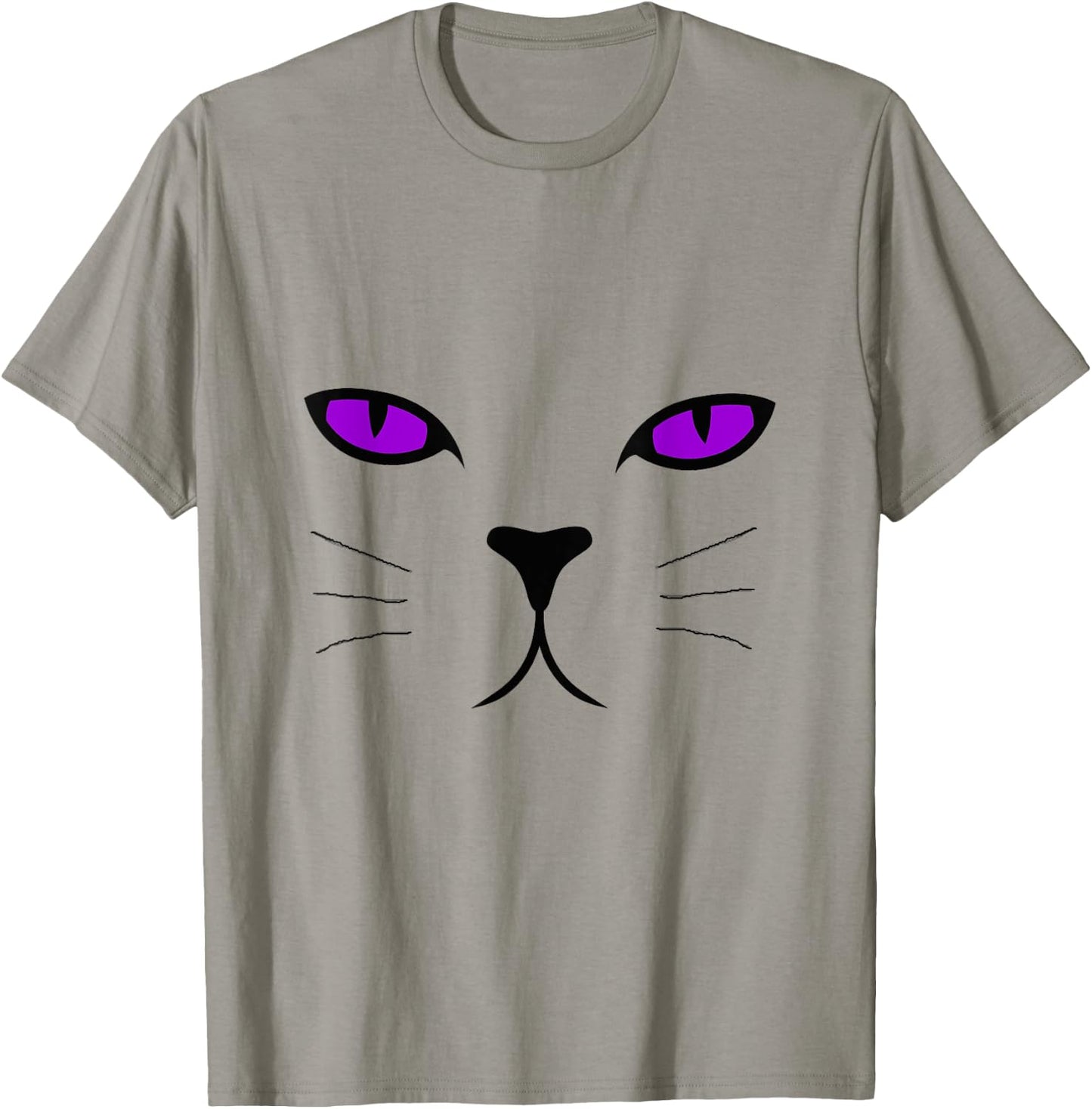 Giant Cat Face Purple Eyes Halloween Costume Shirt Men Women Kids T-Shirt - T-Shirt | Sand