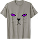 Giant Cat Face Purple Eyes Halloween Costume Shirt Men Women Kids T-Shirt - T-Shirt | Sand
