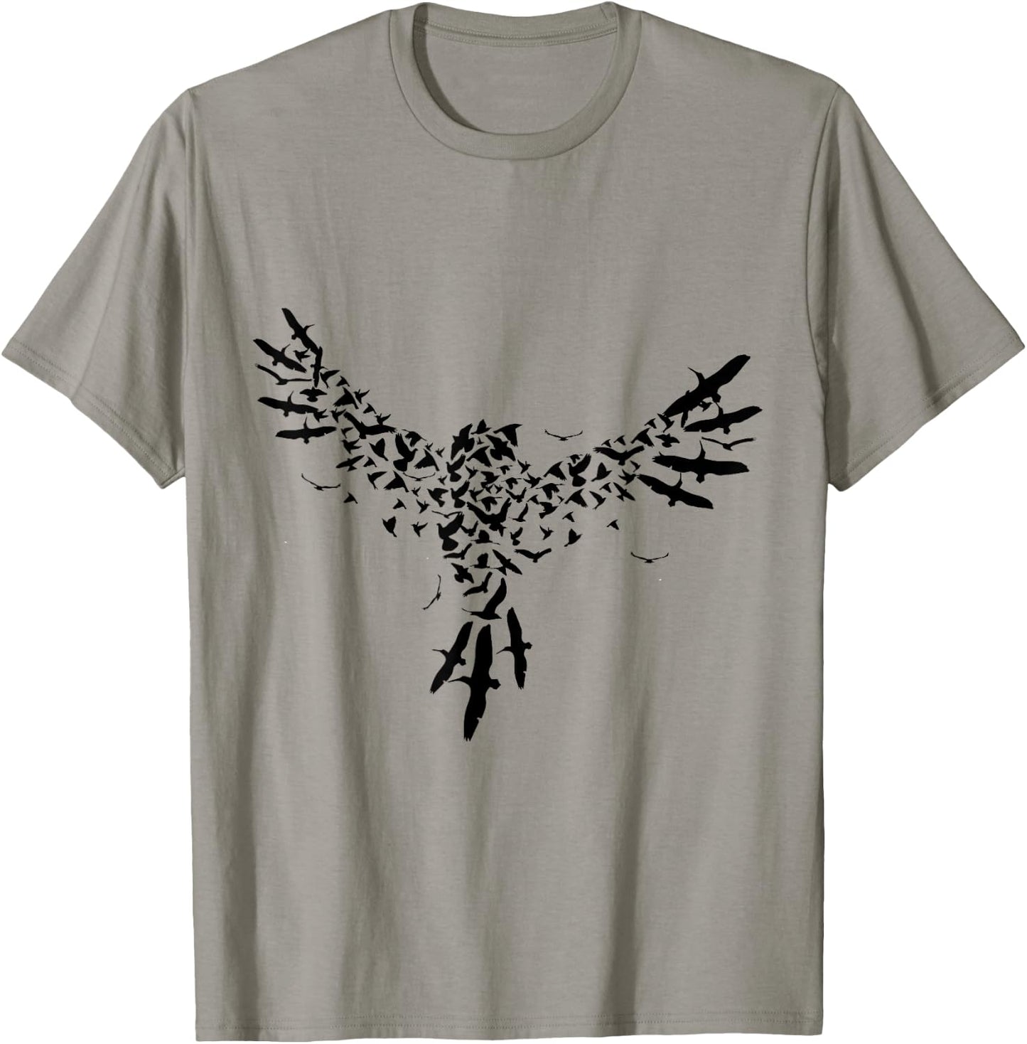 Eagle Flying Blackbirds Formation T-Shirt - T-Shirt | Sand
