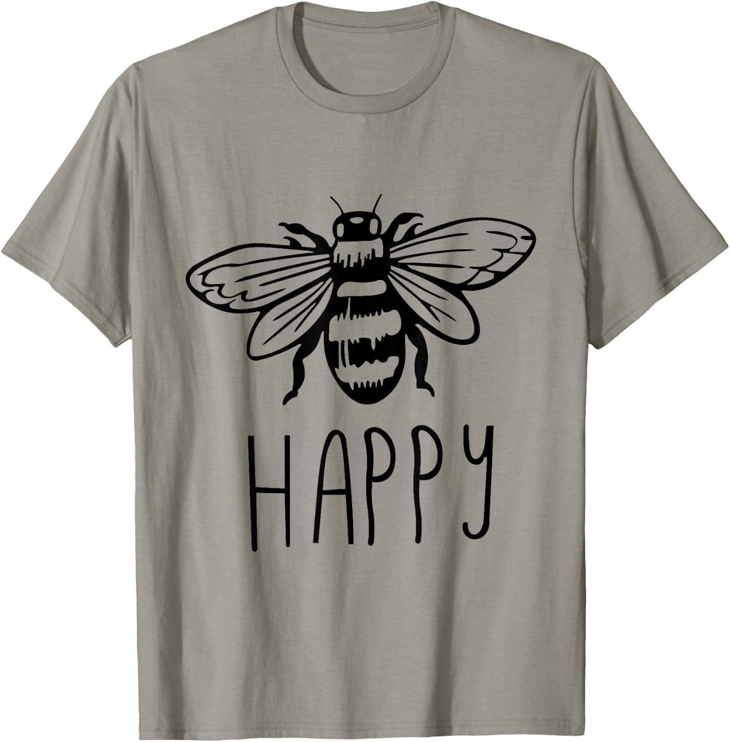 Be Happy Bee Happy Funny Save The Bees Honey Hive Honeycomb T-Shirt - T-Shirt | Sand