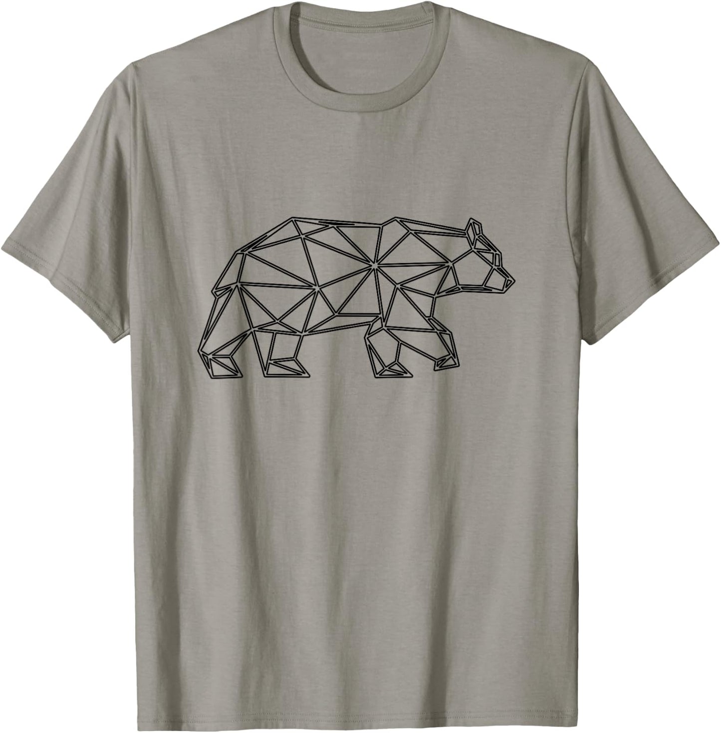 Geometric Bear. Wild Grizzly Bear Angle Design. T-Shirt - T-Shirt | Sand
