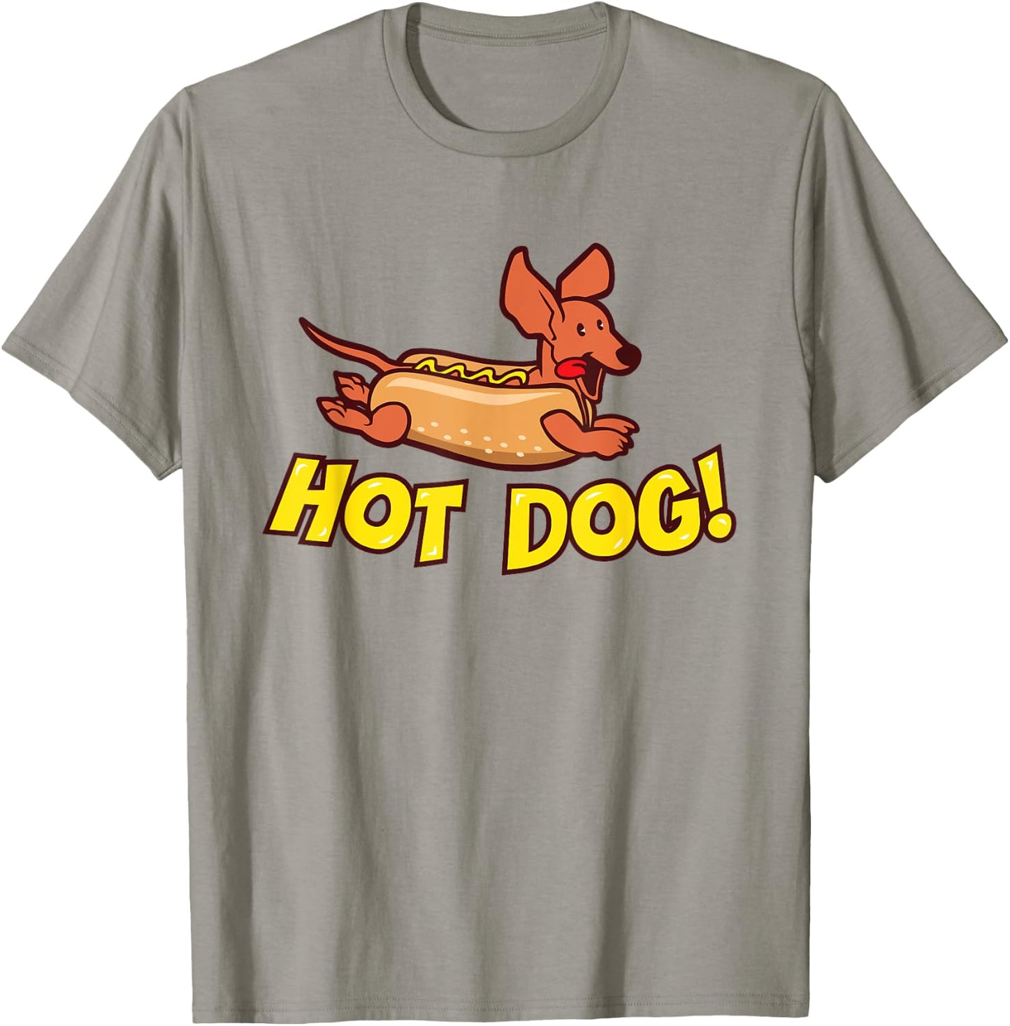 Dachshund "Hot Dog!" Wiener Dog Shirt , Women & Kids T-Shirt - T-Shirt | Sand