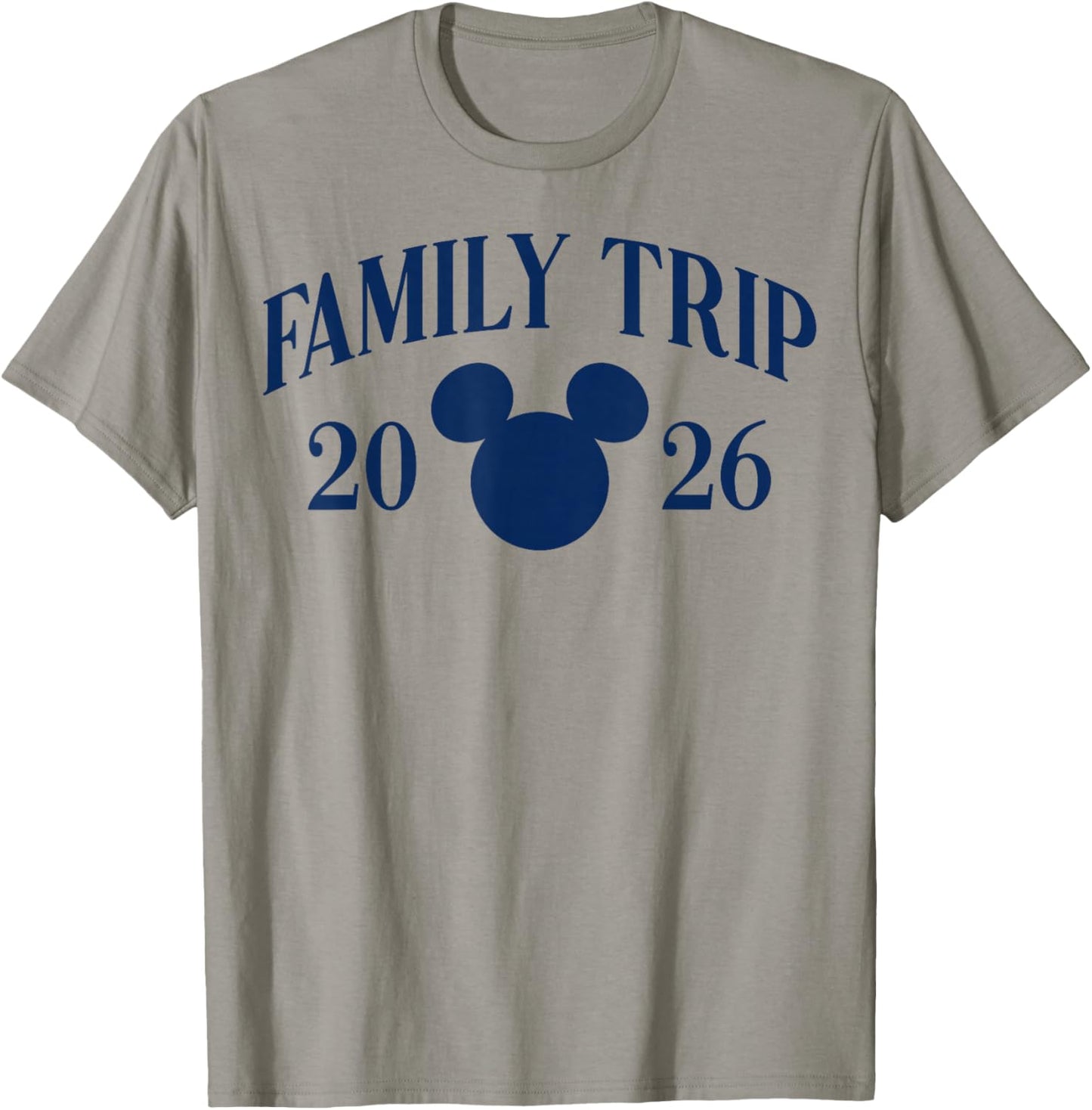 Disney Mickey and Friends Family Trip 2026 Blue Silhouette T-Shirt - T-Shirt | Sand