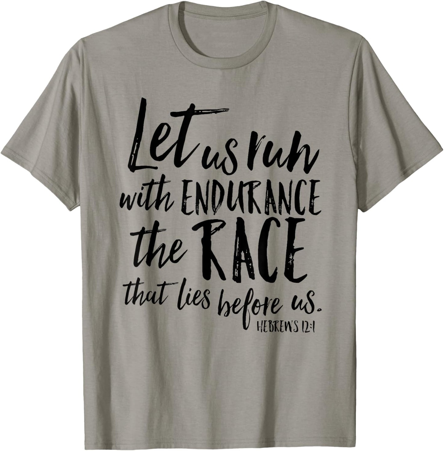 Let Us Run With Endurance The Race Christian Verse Shirt T-Shirt - T-Shirt | Sand