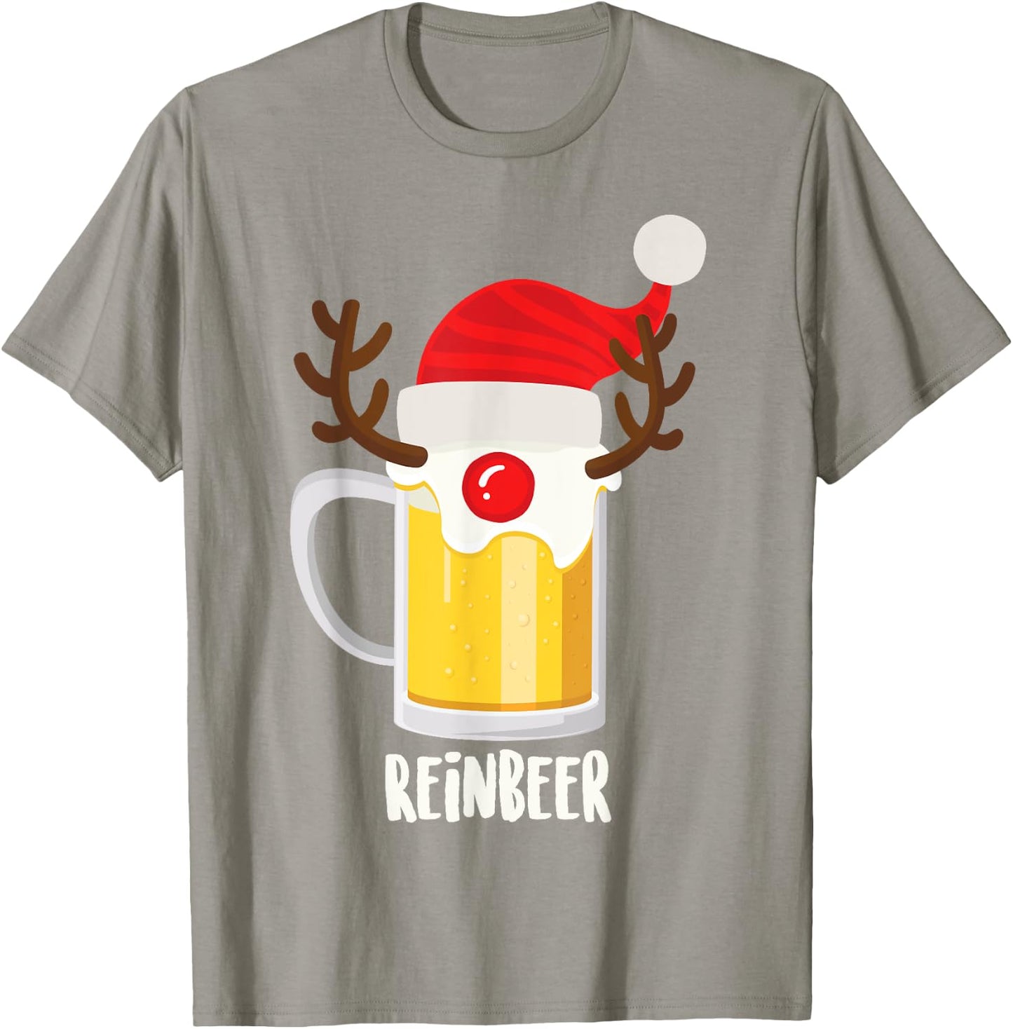 Reinbeer Shirt | Christmas Rudolph Alcohol Drinks Cool Gift T-Shirt - T-Shirt | Sand