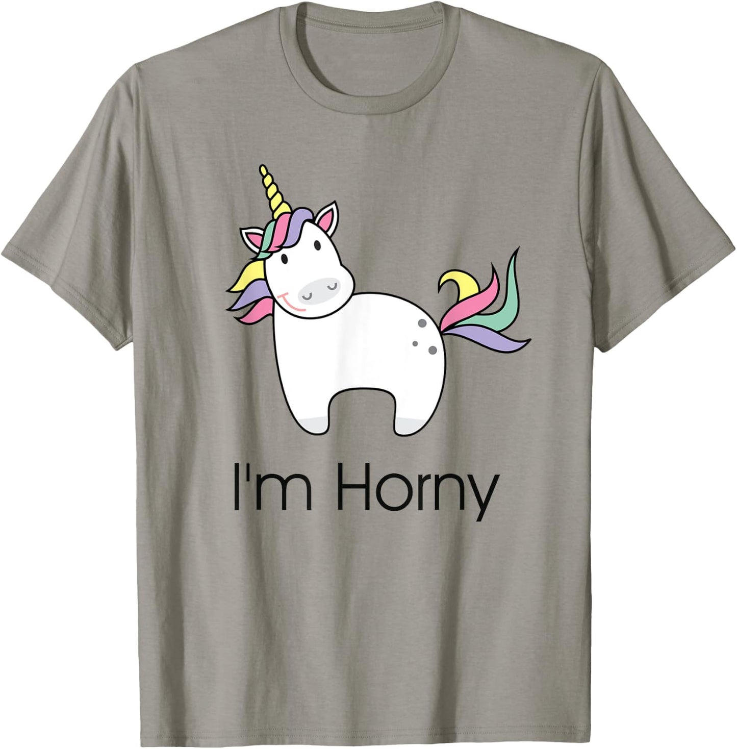 Funny Unicorn I'm Horny Adult Gift and Her T-Shirt - T-Shirt | Sand