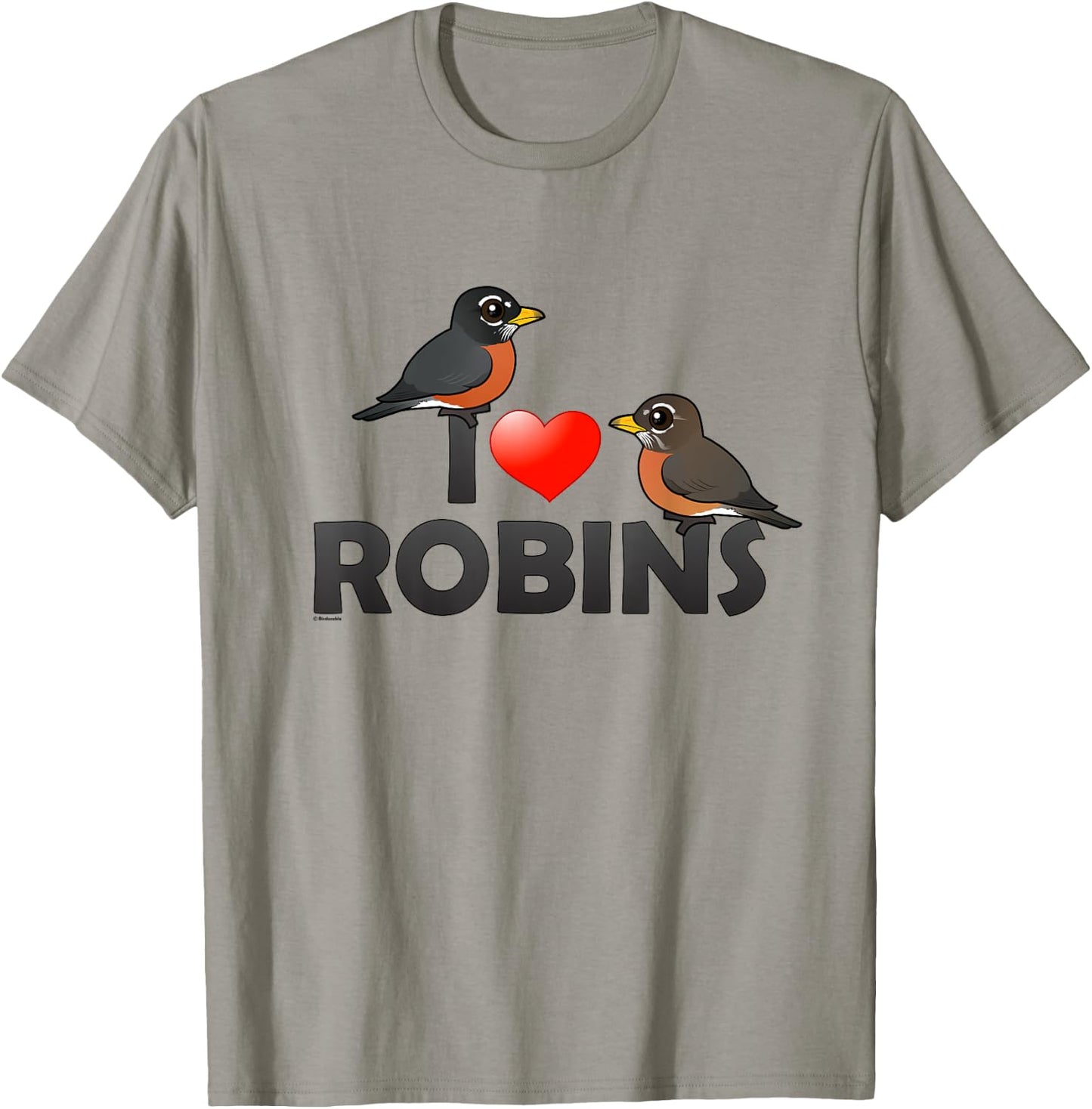 Cute I Love Robins Cartoon Bird T-Shirt - T-Shirt | Sand