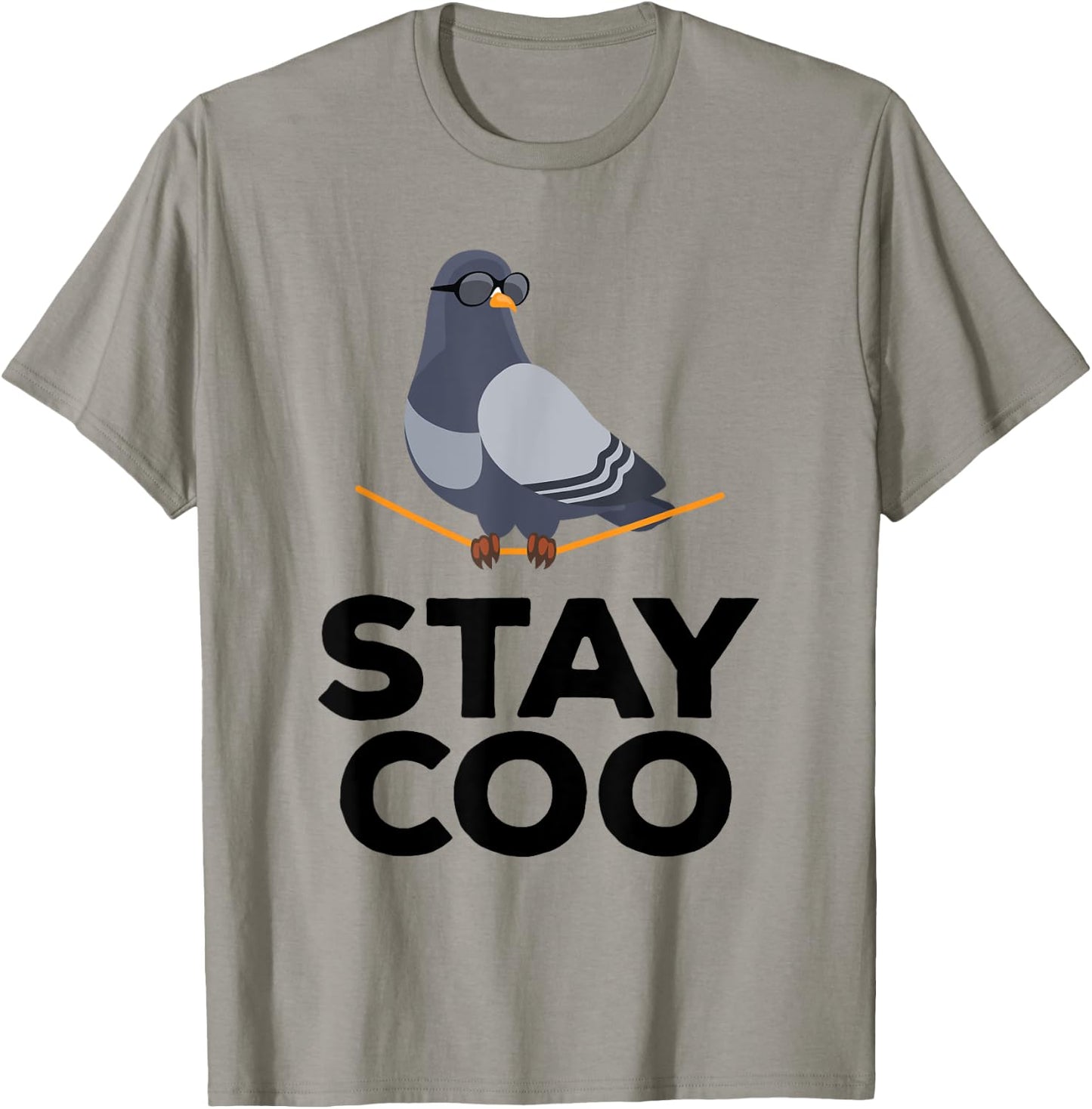 Stay Coo Bird T Shirt | Birding Funny Cool Pigeon Shirt T-Shirt - T-Shirt | Sand