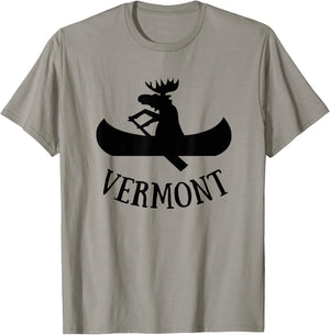 Vermont | Moose Canoe Vacation t Shirt T-Shirt - T-Shirt | Sand