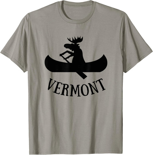 Vermont | Moose Canoe Vacation t Shirt T-Shirt - T-Shirt | Sand