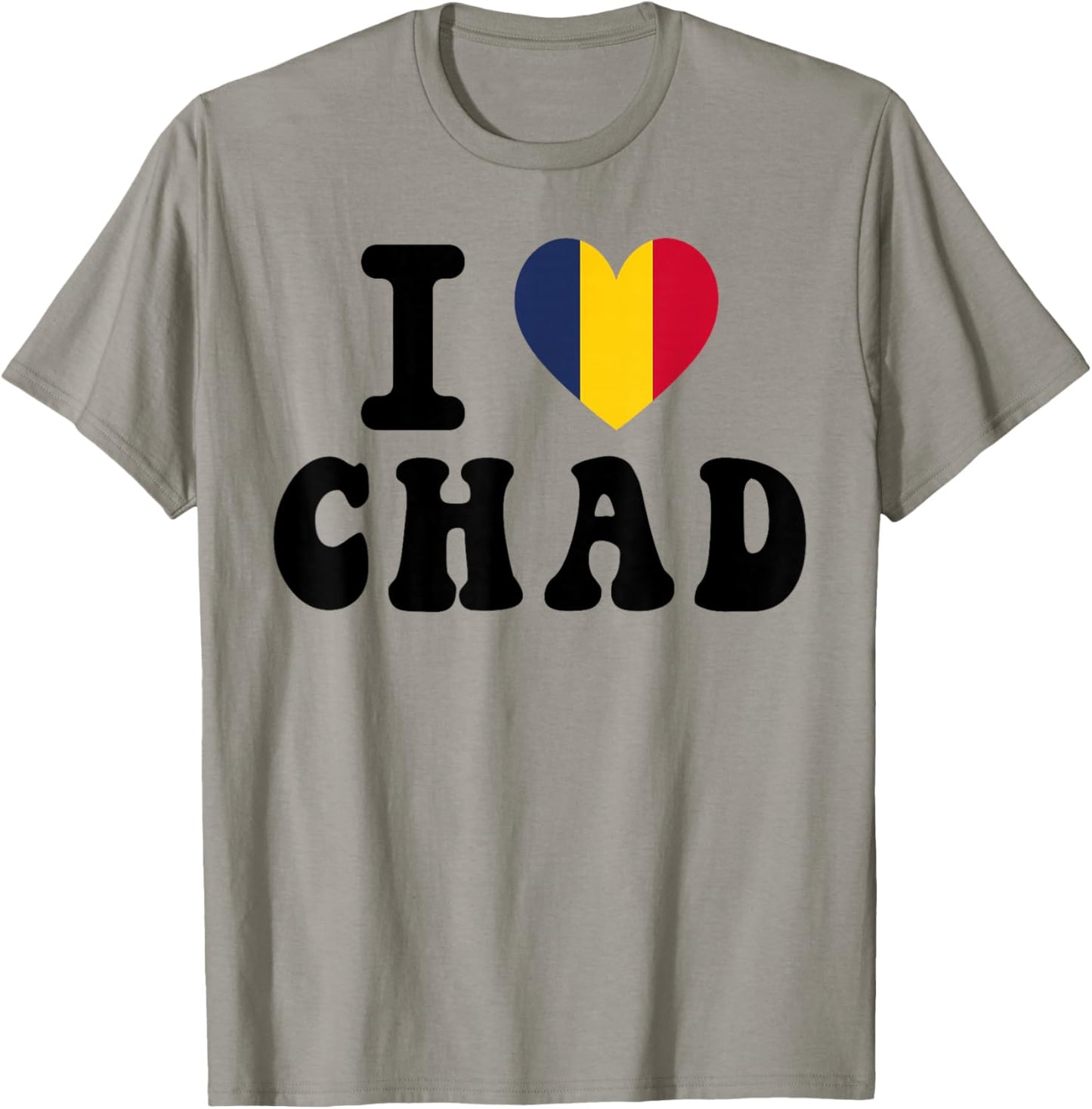 I Love Chad Heart Flag Retro Travel Souvenir T-Shirt - T-Shirt | Sand