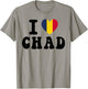 I Love Chad Heart Flag Retro Travel Souvenir T-Shirt - T-Shirt | Sand