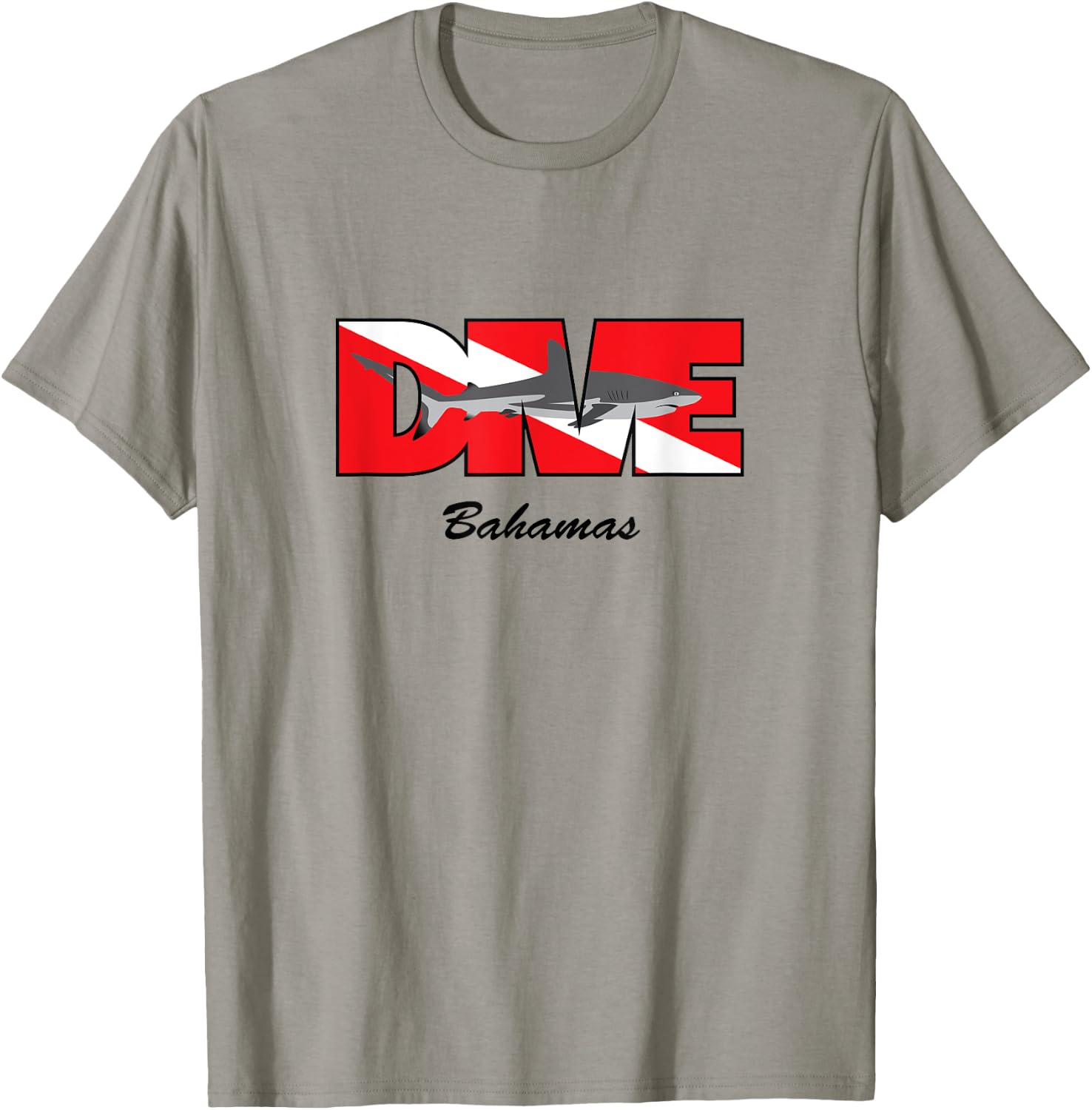 Certified Fish Scuba Dive Reef Shark Bahamas T-Shirt - T-Shirt | Sand