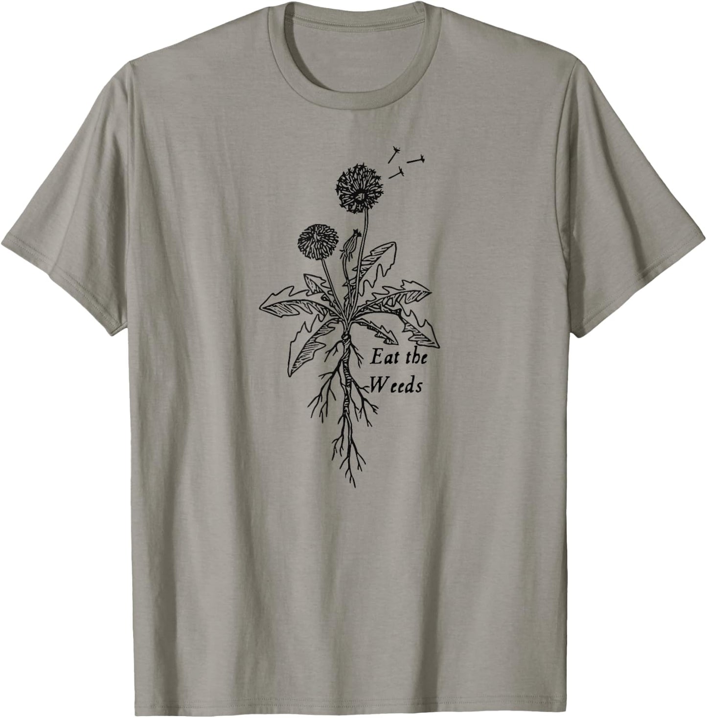 Eat the Weeds forager dandelion illustrated T-Shirt - T-Shirt | Sand