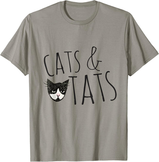 Cat Snugg Cats & Tats Cat Tattoo Lover T-Shirt - T-Shirt | Sand