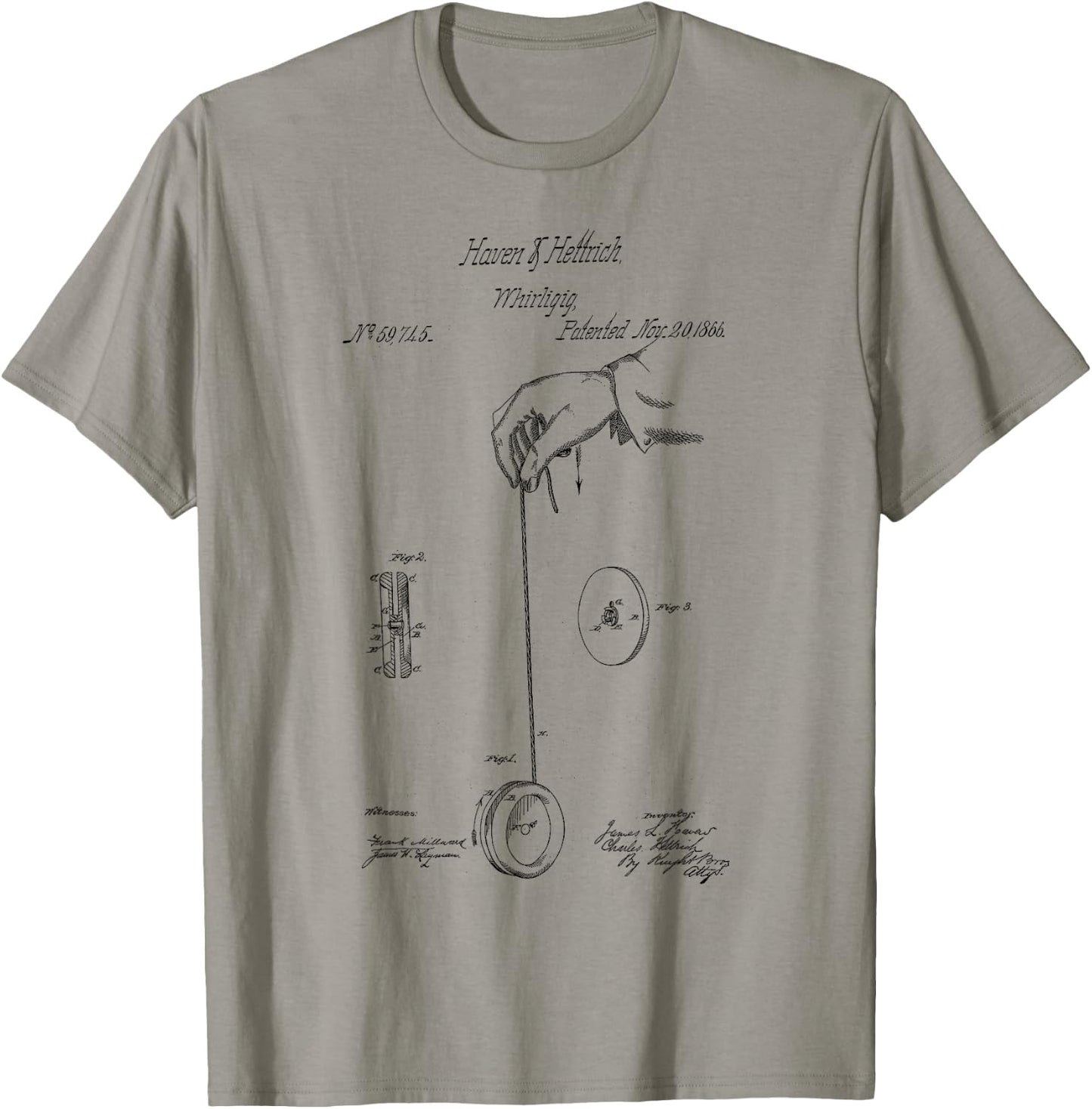 Yoyo Vintage Yo-Yo print patent yoyo player Yo Yo Tricks T-Shirt - T-Shirt | Sand