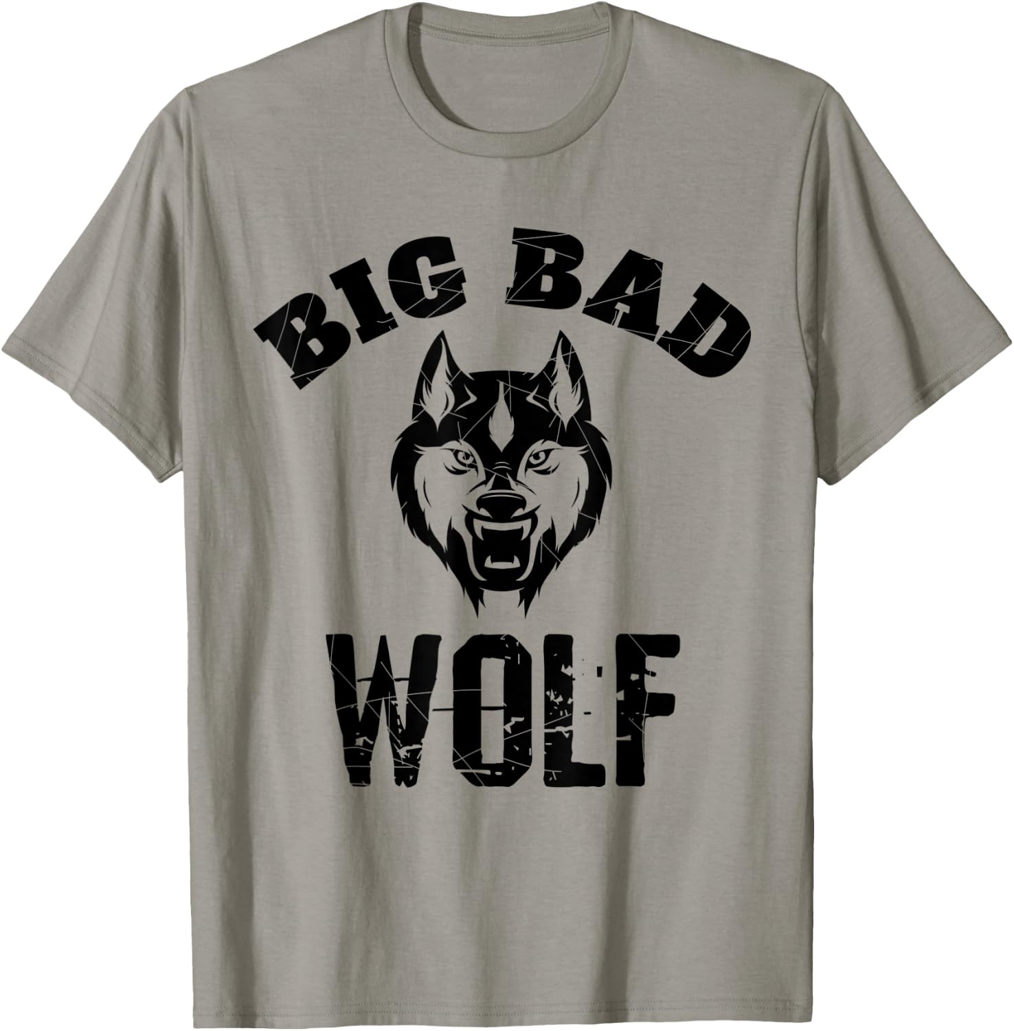 Big Bad Wolf Funny Popular Phrase Vintage Distressed T-Shirt - T-Shirt | Sand