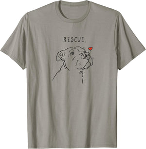Rescue Dog Pitbull Drawing Rescue Mom Adopt Don't Shop Women Kids T-Shirt - T-Shirt | Sand