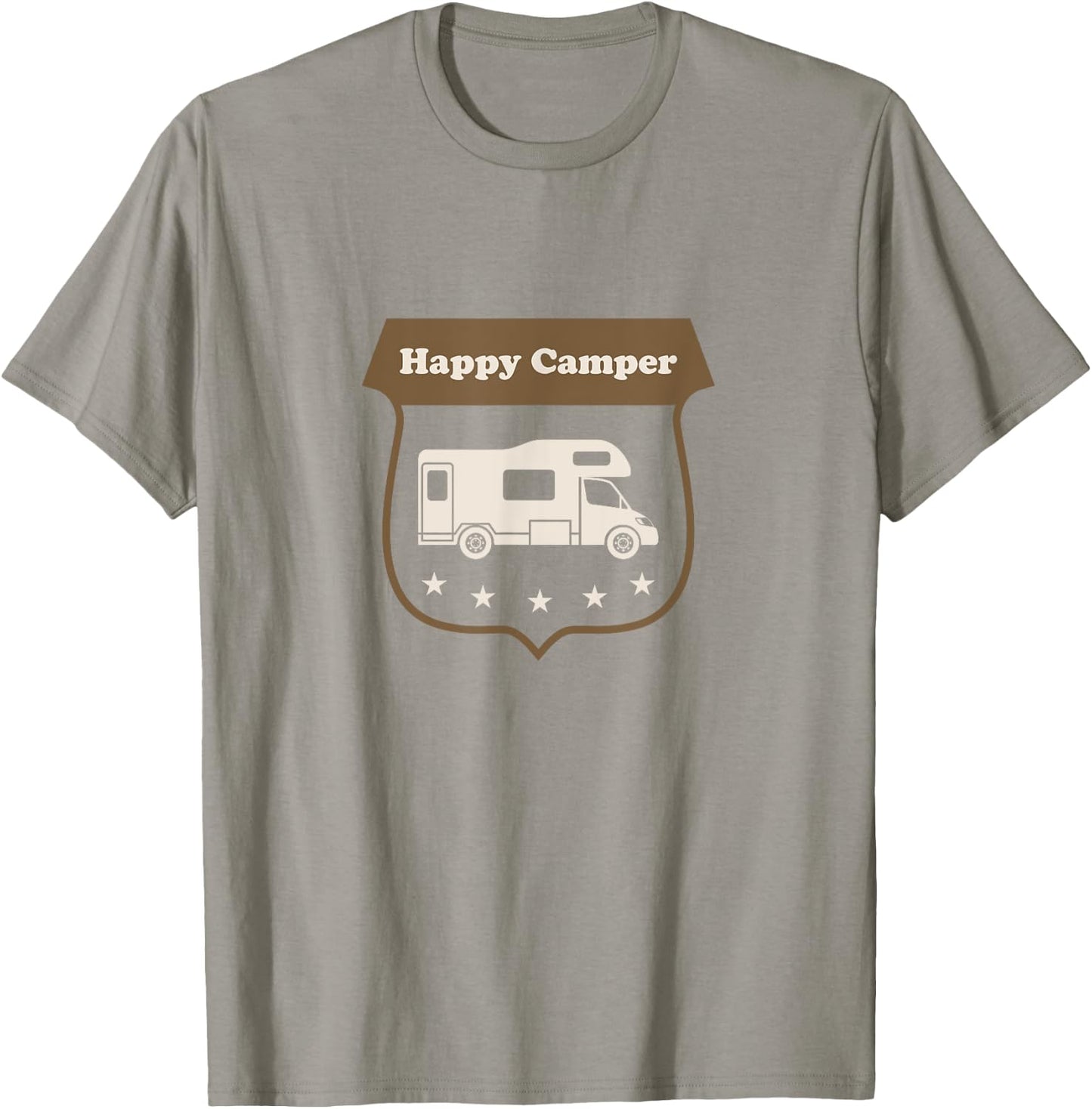 Happy Camper | RV Camping, Trailer and Winnebago T-Shirt - T-Shirt | Sand
