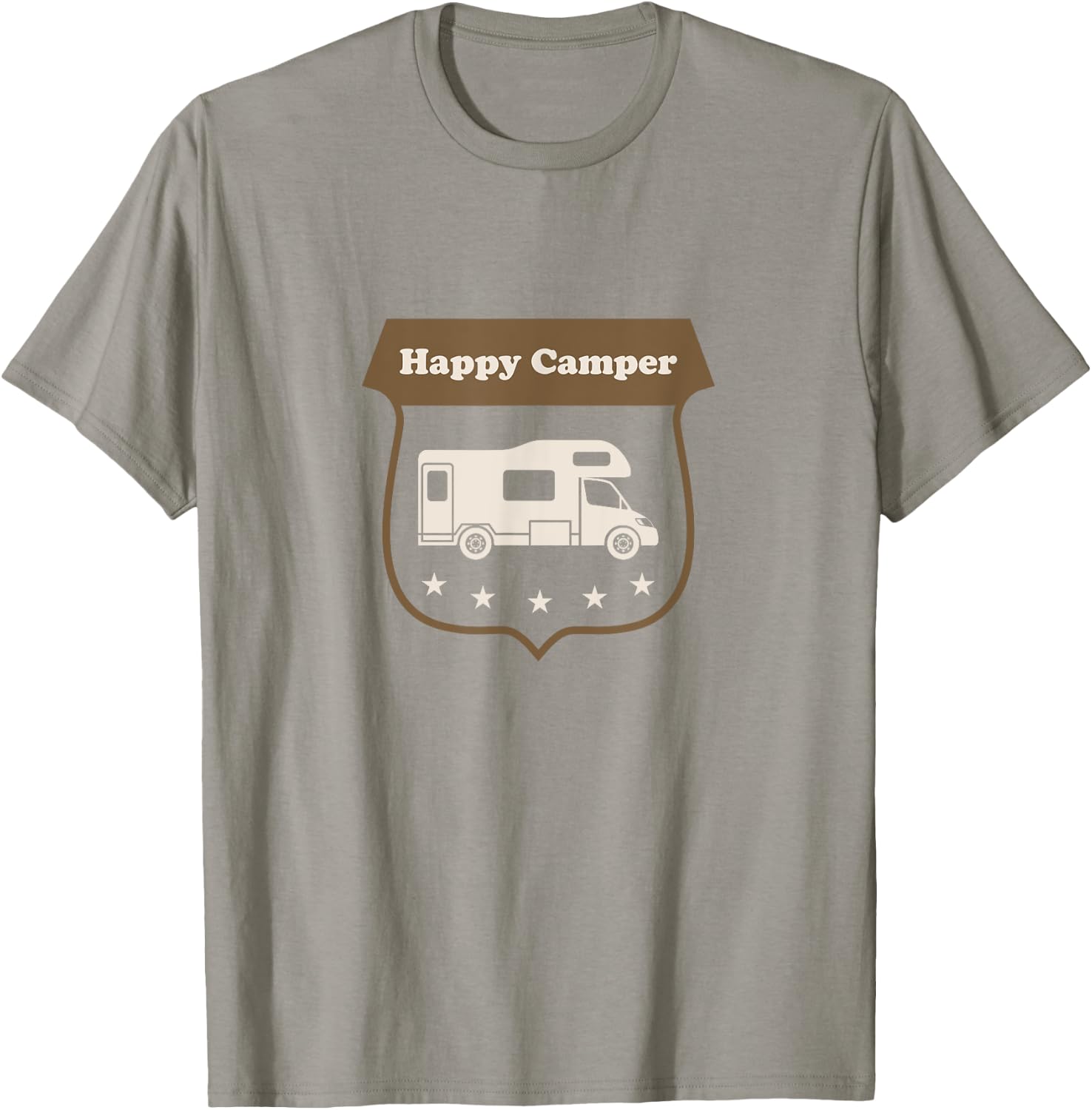 Happy Camper | RV Camping, Trailer and Winnebago T-Shirt - T-Shirt | Sand