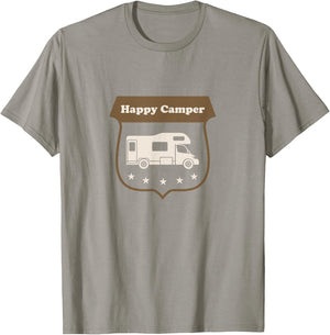 Happy Camper | RV Camping, Trailer and Winnebago T-Shirt - T-Shirt | Sand