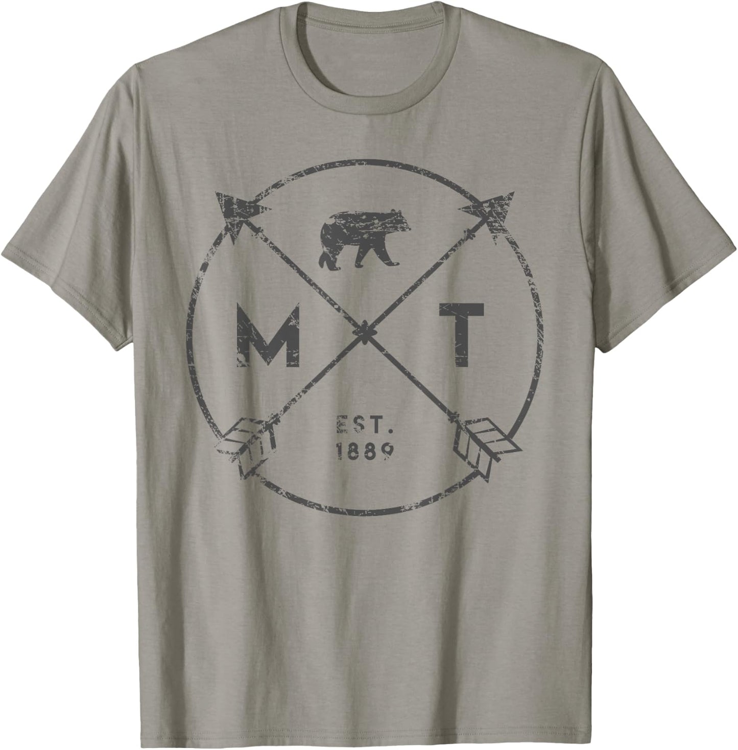 Montana Adventure Shirt Est 1889 Arrows State Gift T-Shirt - T-Shirt | Sand