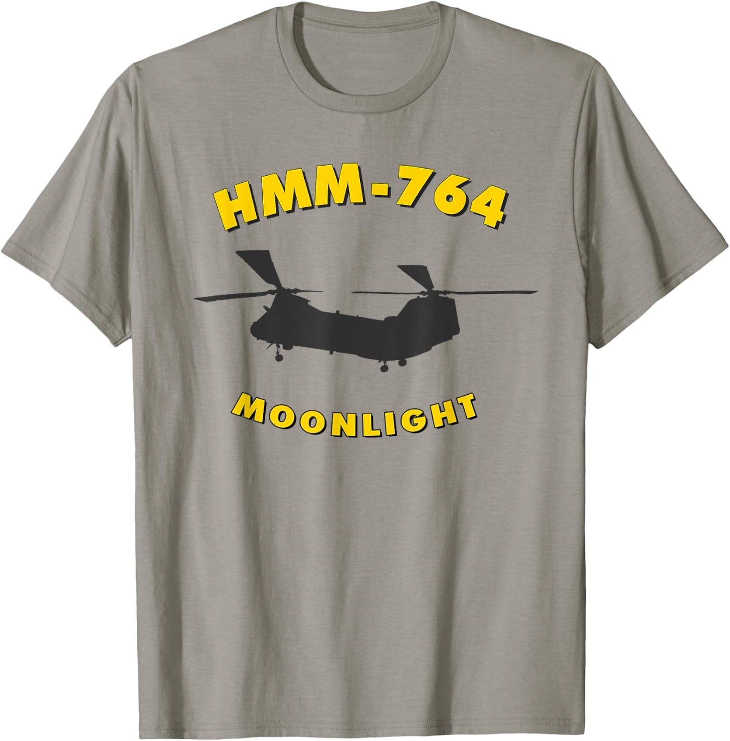HMM-764 Moonlight Helicopter Squadron CH-46 Sea Knight T-Shirt - T-Shirt | Sand