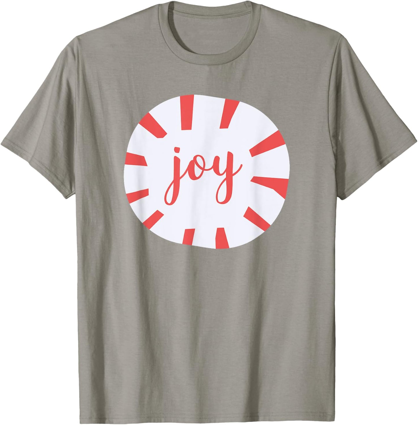 Joy - Peppermint Christmas T-Shirt - T-Shirt | Sand