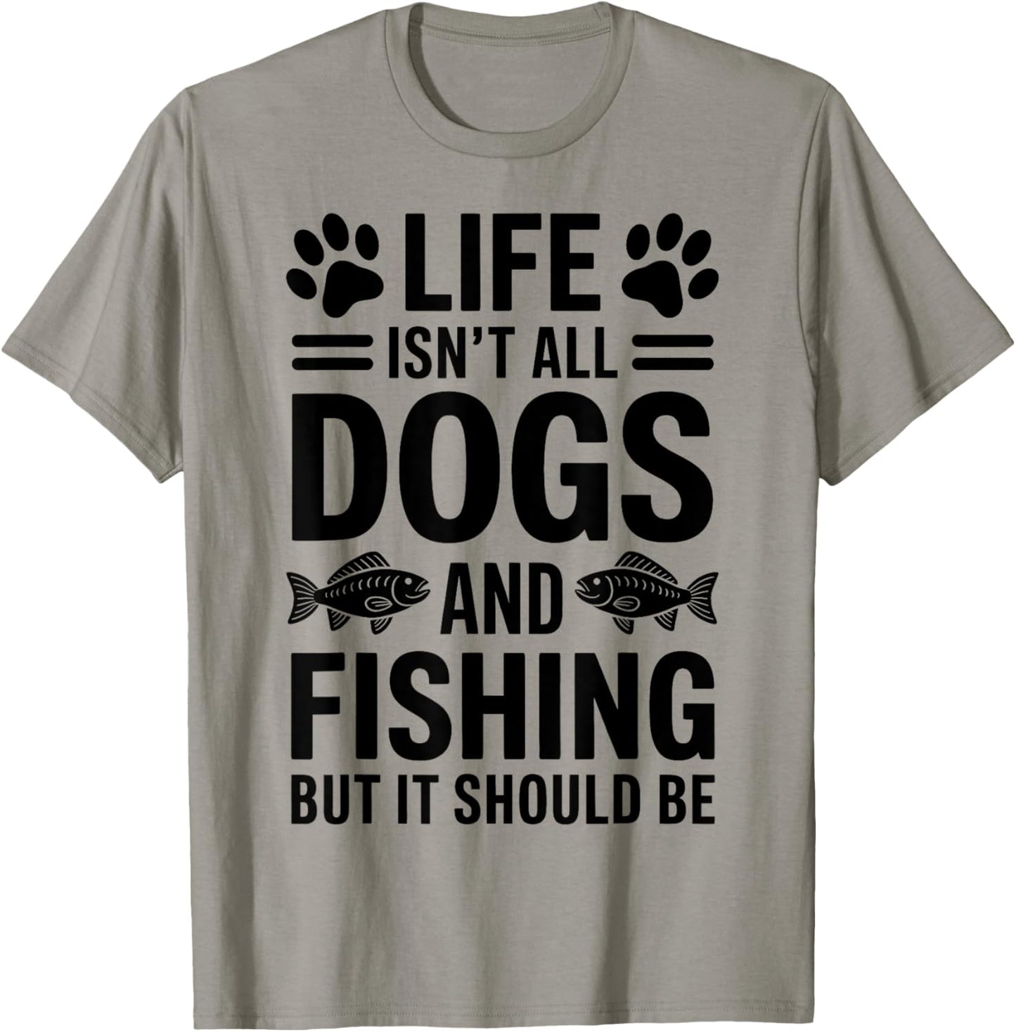Dogs And Fishing Fisherman Funny Fishing T-Shirt - T-Shirt | Sand