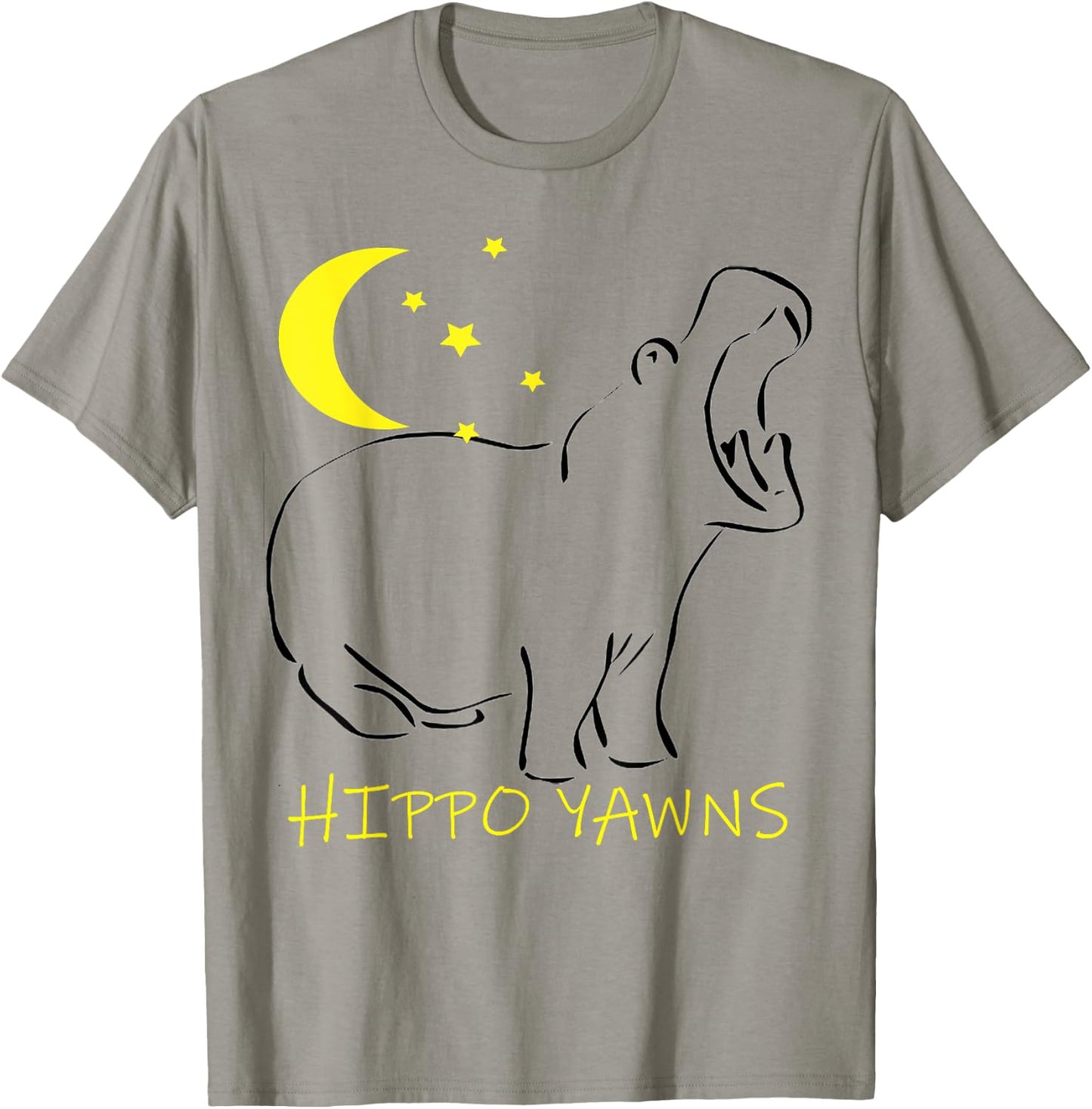 Hippo Yawns Funny Sleep In Pajamas T-Shirt - T-Shirt | Sand